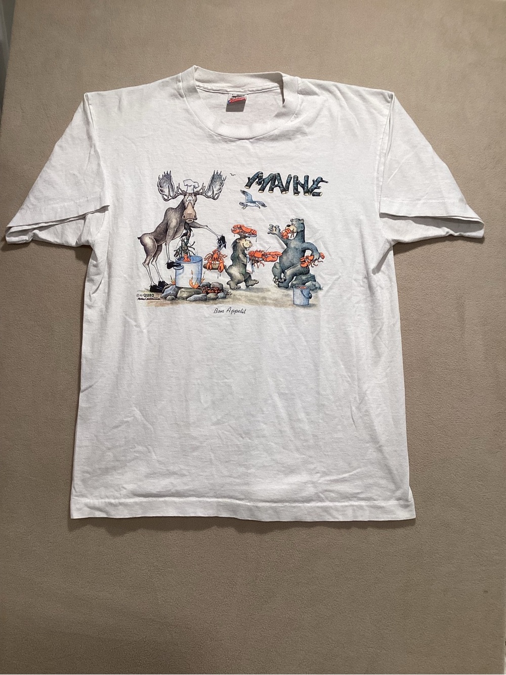 Fruit of the Loom White Maine Graphic Tee